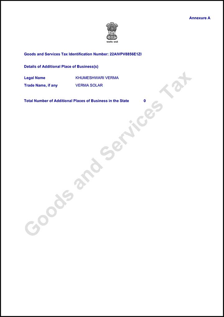 GST Certificate — Page 2
