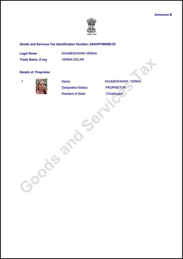GST Certificate — Page 3
